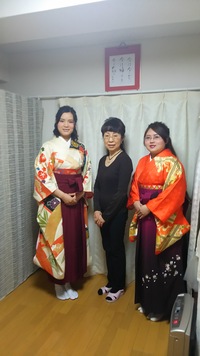 卒業式 袴着付け